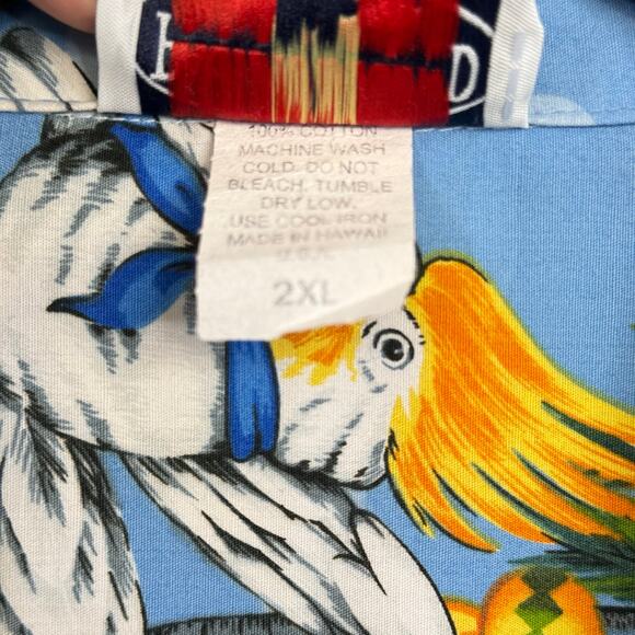 Pacific Legend Hawaiian Shirt 5 O'clock Somewhere Jimmy Buffet 2XL Parrot Tiki - Picture 11 of 11